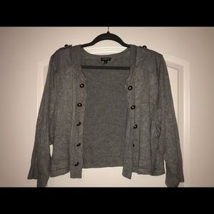Cropped Grey Torrid Cardigan